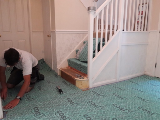 new underlay for hallway and stairs, horsham, west sussex